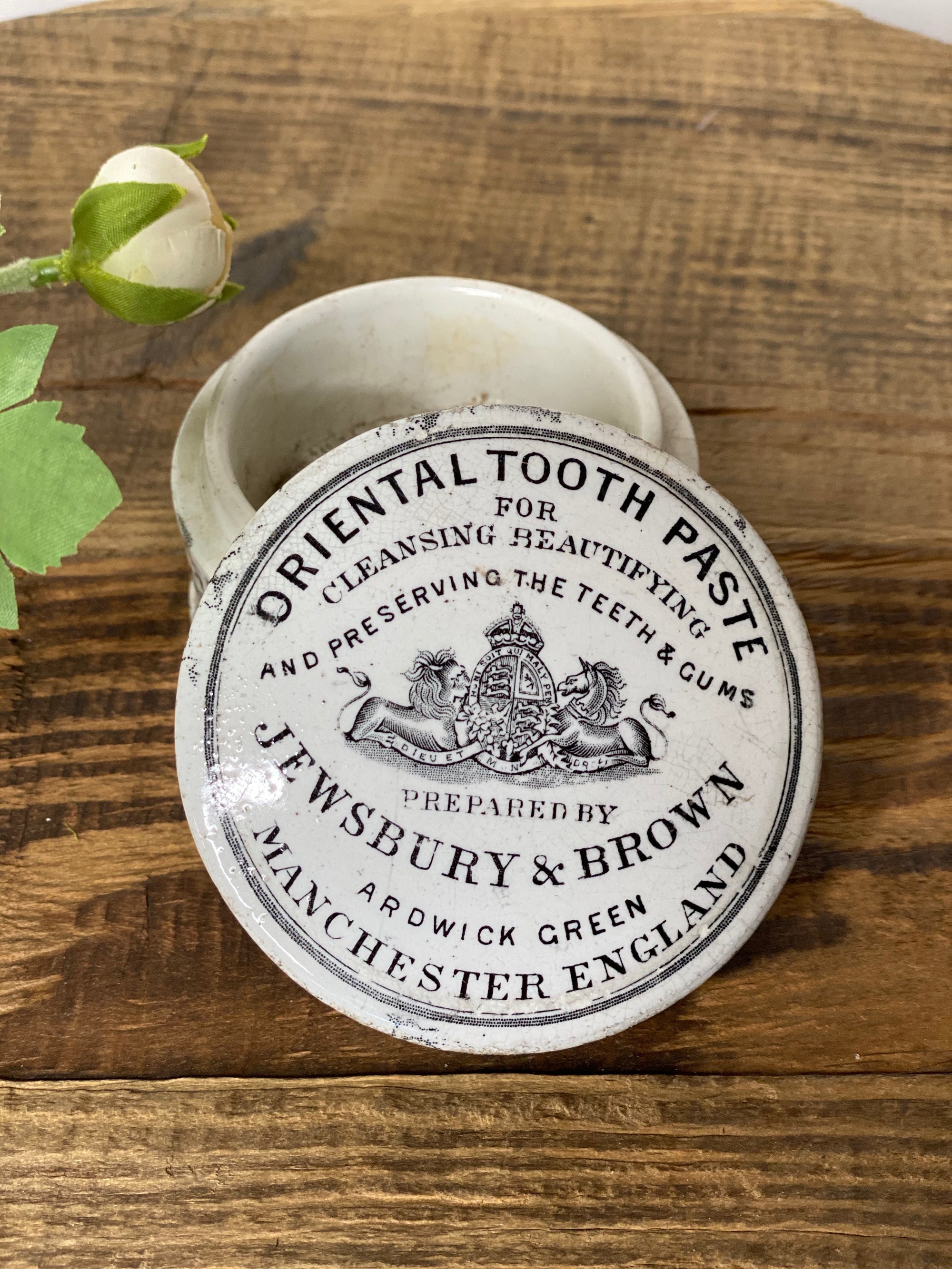 Jewsbury & Brown Oriental Tooth Paste "English Advertising Pottery"